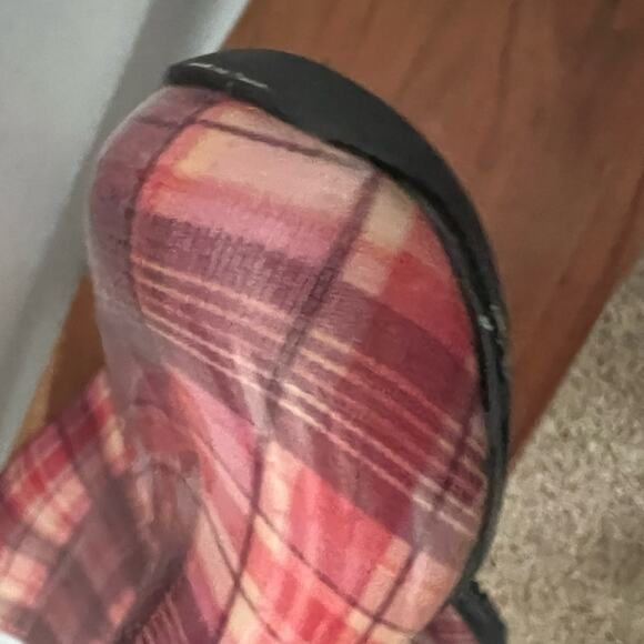 Women’s Glossy Pink Rubber Knee High Casual Flat Slip On Rain Boot Size 11 - Picture 6 of 16